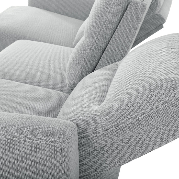 Meadow 2-Piece Right-Facing Chenille Fabric Power Reclining Sectional with Storage Chaise - River Grey