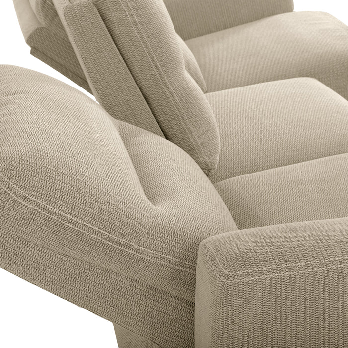 Meadow 2-Piece Left-Facing Chenille Fabric Power Reclining Sectional with Storage Chaise - Taupe
