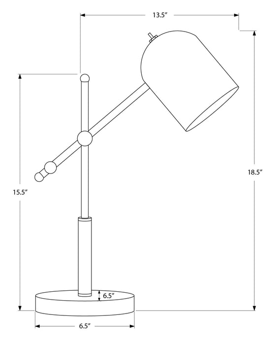 18\" Brass Metal Desk Task Table Lamp