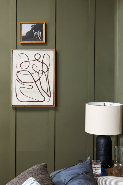 Vintage Dog Framed Stucco Textured Artwork - 11\" x 13\"