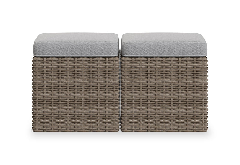 Naples 10-Piece Outdoor Patio Set with 3 Corner Chairs, 2 Armless Chairs, Chair, Large Ottoman, 2 Small Ottomans & Dining Height Table - Hand-Woven Resin Wicker, UV & Weather Resistant - Natural/Grey