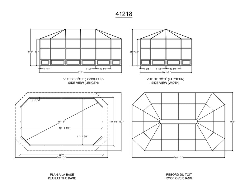 Gazebo Penguin Florence - Solarium 12x18 Polycarbonate Roof