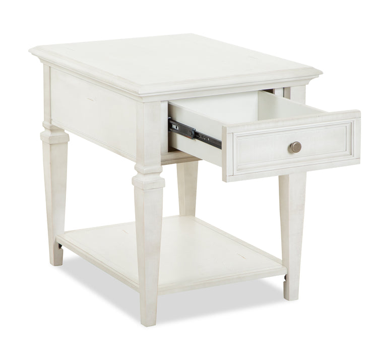 Newman  20\" Traditional End Table with Storage and Shelf - Alabaster White Pine