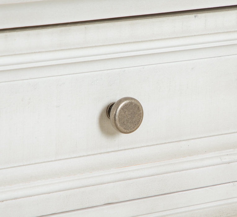 Newman  20\" Traditional End Table with Storage and Shelf - Alabaster White Pine