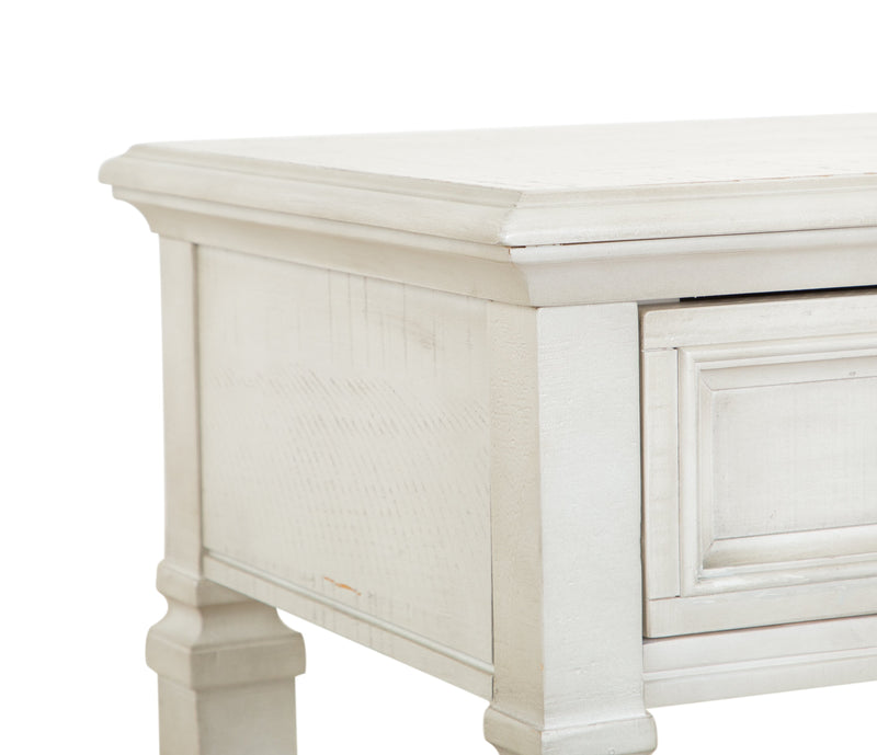 Newman  50\" Traditional Sofa Table with Storage and Shelf - Alabaster White Pine