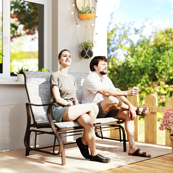 Outsunny 2-person Outdoor Glider Chair For Outdoor, Backyard, Dark Grey