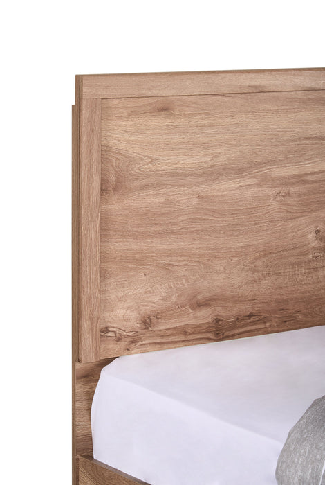 Oakley Platform Bed with Headboard & Storage Frame, Made in Canada, Natural - Queen Size
