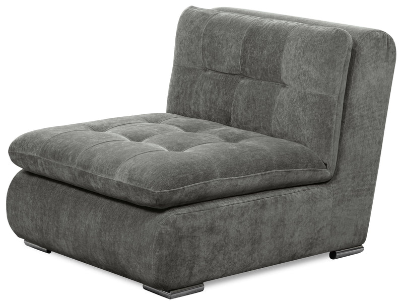 Scott Living Plaza Modular 3-Piece Fabric Sectional with Storage Console and Dual Cupholders - Grey