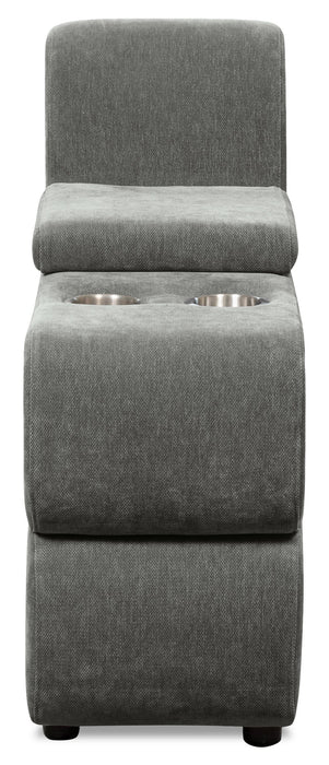 Scott Living Plaza Modular 3-Piece Fabric Sectional with Storage Console and Dual Cupholders - Grey