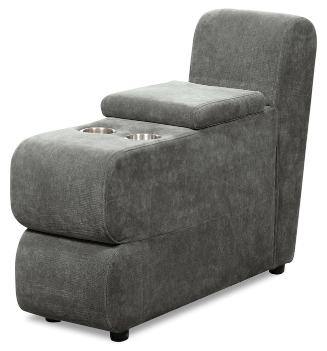 Scott Living Plaza Modular 3-Piece Fabric Sectional with Storage Console and Dual Cupholders - Grey