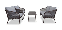 Porto 4-Piece Patio Conversation Set - Black 