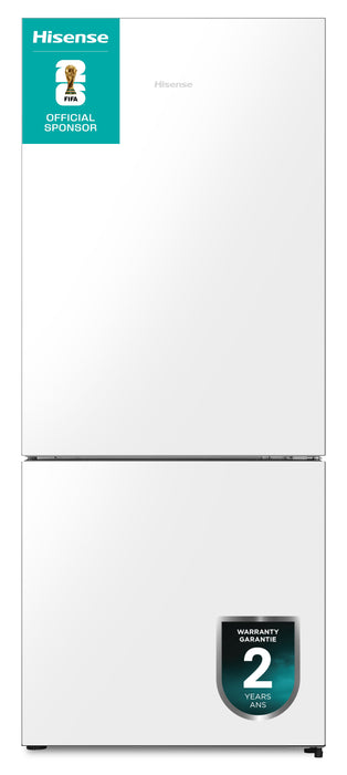 Hisense 27.7\" 14.7 Cu. Ft. Bottom-Mount Refrigerator - White - RB15A2CWE