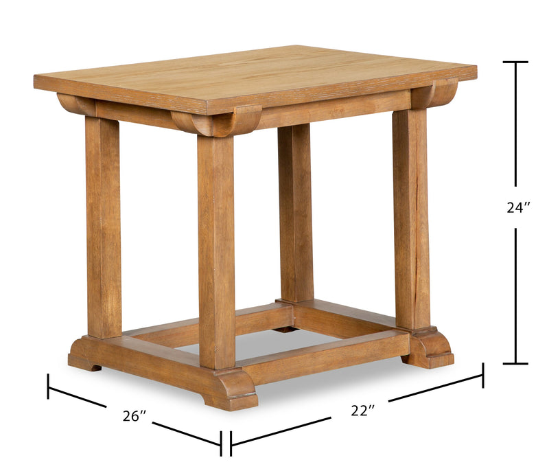 Rhett 43\" Modern End Table - Light Brown Oak