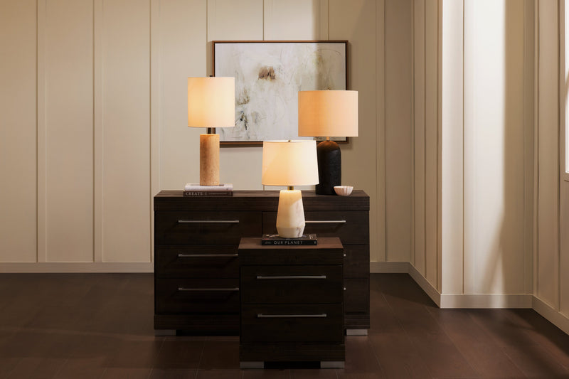 Rocco 25” Modern Stone Table Lamp - Natural Travertine