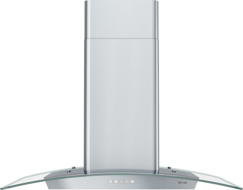 Brisas by Zephyr  30\" Curved Glass Range Hood - Stainless Steel - BML-E30CG