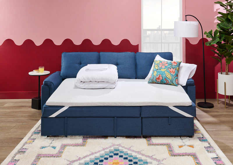 Small Memory Foam Sofa Bed Topper with Removable Zippered Cover