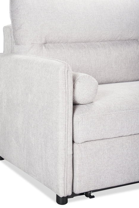 Shadow 82.5\" Linen-Look Fabric Sleeper Sofa with Storage and Two Armrest Pillows - Grey