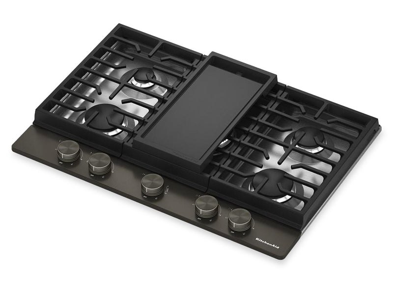  KitchenAid Gas-on-Metal Cooktop with CookShield Finish - Black Ore - KCGK730SBE