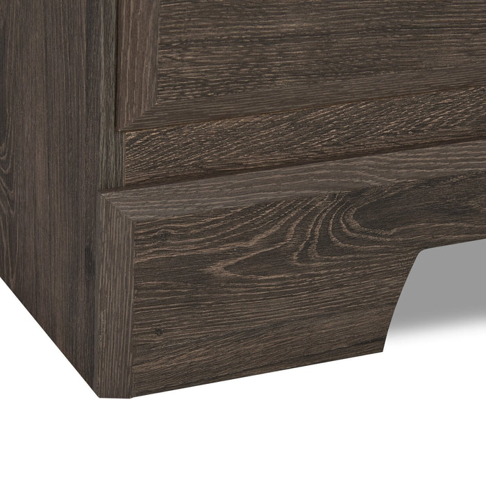 Yorkdale 5pc Bedroom Set with 6-Drawer Storage Bed, Dresser & Mirror, Grey - Full Size