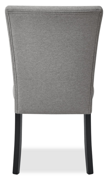 Burk 5pc Dining Set with Table & 4 Chairs, Resin Marble-Look Top, 72\"W - Black/Grey