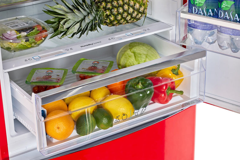 Unique Classic Retro 28\" 17 Cu Ft. Bottom Mount Refrigerator - Red - UNQ-455L R AC