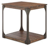 Albany 20” Industrial Pine End Table with Shelf - Bourbon