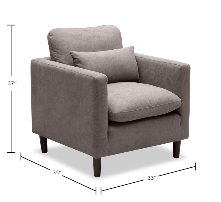 Kortlyn 33\" Linen-Look Fabric Chair - Grey