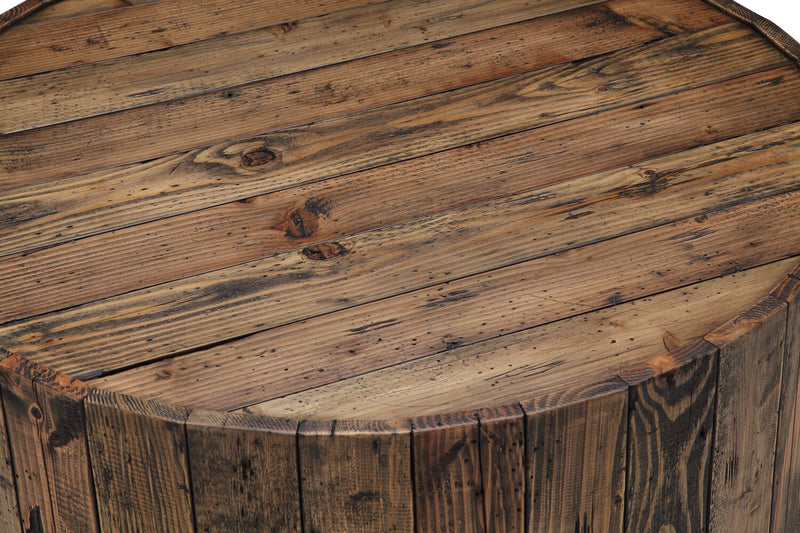 Martel 34\" Rustic Round End Table - Rustic Pine