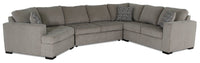 Legend 4-Piece Left-Facing Chenille Cuddler Sleeper Sectional - Platinum  