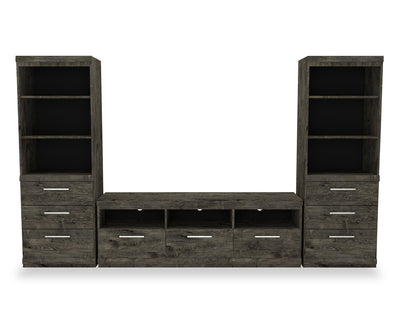 Camden 111.7" 3-Piece Entertainment Centre with Storage and Cable Management for TVs up to 70" - Alabaster Oak | Meuble audio-vidéo Camden 3 pièces de 111.7 po avec rangement et système de gestion des câbles pour téléviseurs jusqu’à 70 po - chêne albâtre