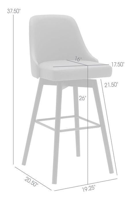 Nash Counter-Height Swivel Bar Stool - Charcoal