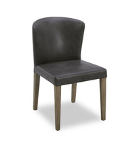 Arlo Dining Chair with Vegan Leather Fabric - Charcoal 