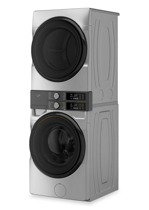 Whirlpool Front-Load Laundry Tower with 5.2 Cu. Ft. Washer and 7.4 Cu. Ft. Electric Dryer - Silver - YWEF5727TR