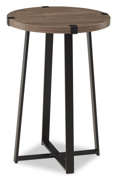 Pauly 15" Chairside Table with Wood-Look Tabletop - Hazelnut|Table de fauteuil Pauly de 15 po avec dessus d’apparence bois - noisette