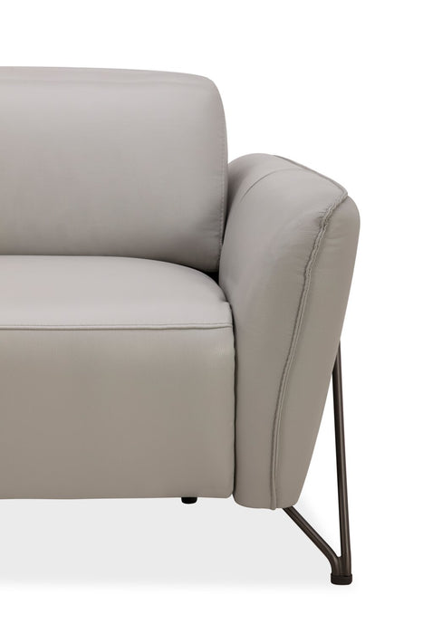Riviera Top-Grain Genuine Leather Power Reclining Loveseat - Light Grey