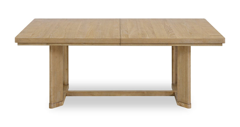 Aspen 6pc Dining Package with 80-104\"Extension Table, Bench & 4 Chairs, Fabric - Natural