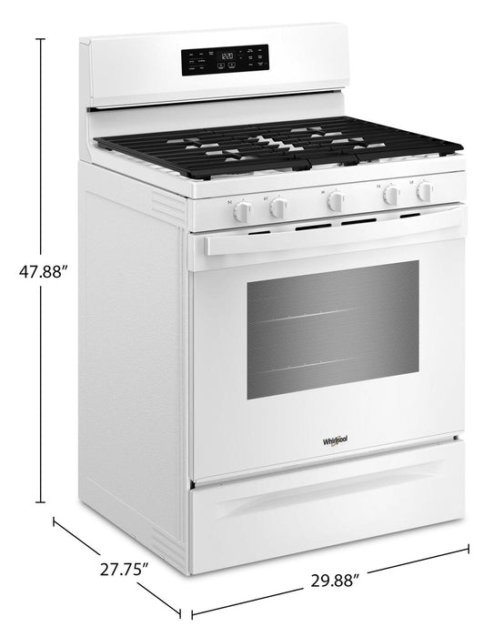 Whirlpool 30\" 5.0 Cu. Ft. Gas Range with Air Cooking – White - WFGS4530SW 