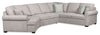 Scott Living Haven 3-Piece Left-Facing Chenille Fabric Cuddler Sleeper Sectional - Grey