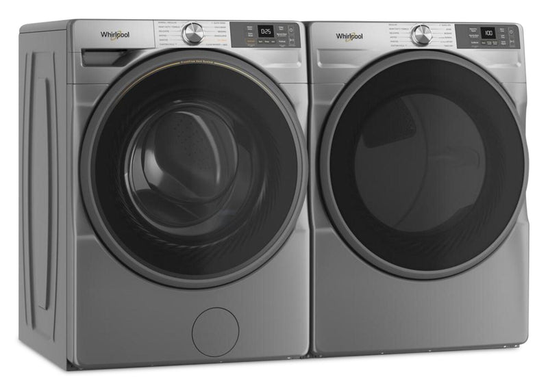Whirlpool 5.2 Cu. Ft. Smart Front-Load Washer and 7.4 Cu. Ft. Gas Dryer - Radiant Silver