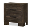 Ethan Bedside 2-Drawer Nightstand, 22"W x 23"H - Rustic Brown