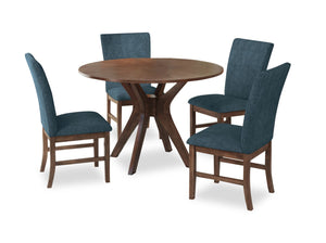 Rain 5pc Dining Set with Table & 4 Blue Chairs, 45