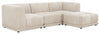 Oaklyn Modular 4-Piece Fabric Sectional with Ottoman and Tufted Seat Cushions - Beige