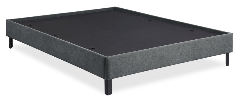 Amos Upholstered Platform Bed in Charcoal Fabric with Tufted Headboard - Full Size