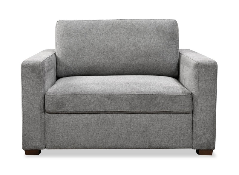 Dusk 52\" Linen-Look Fabric Sleeper Chair with Track Arms - Grey