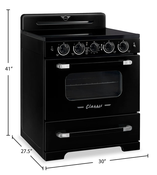 Classic Retro by Unique 30\" 3.9 Cu. Ft. Induction Range - Midnight Black - UNQ-30CR IC B