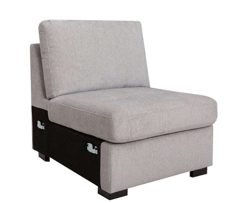 Vault 9-Piece Sectional with Sofa Bed Loveseat, Four Storage Chairs and Storage USB Console - Grey