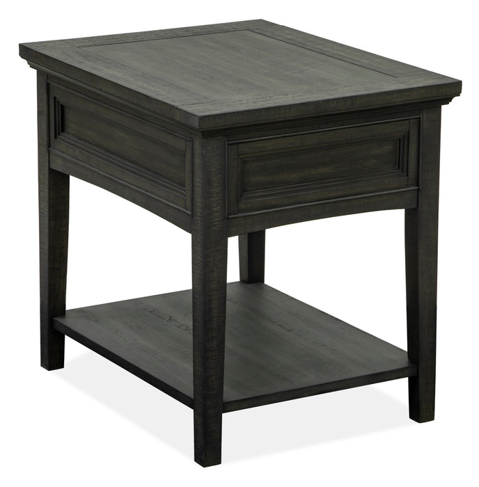 Hanson 20” Traditional Pine End Table with Storage - Graphite