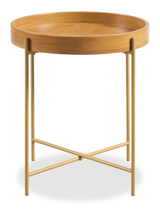 Soren 20\" Accent Table - Honey Walnut