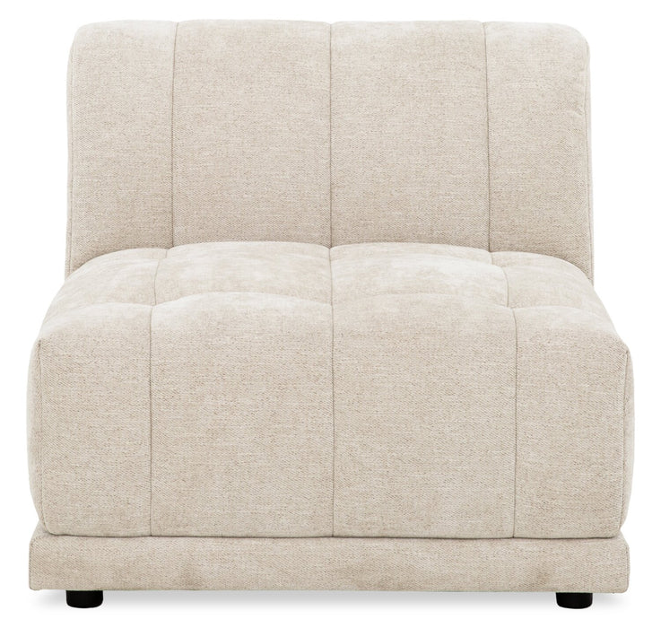 Oaklyn Modular 32\" Fabric Armless Chair with Tufted Seat Cushion – Beige