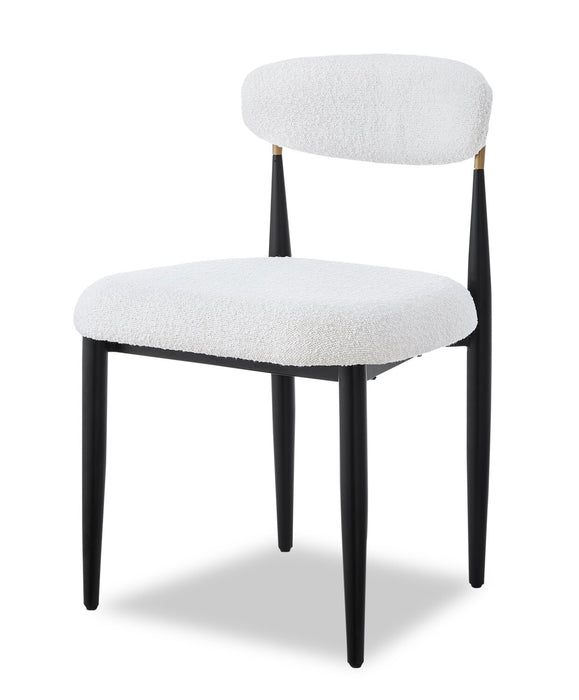 Kort & Co. Capri 5pc Dining Set with Table & 4 Chairs, Gold Accent, Pedestal Base, 72\"W - White